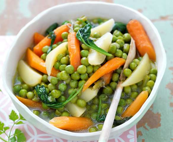 Jardinière de légumes et poulet en papillote