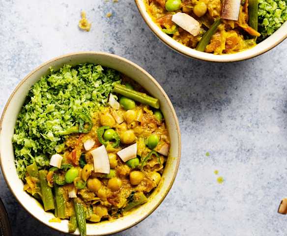 Kichererbsen-Curry mit Brokkolireis