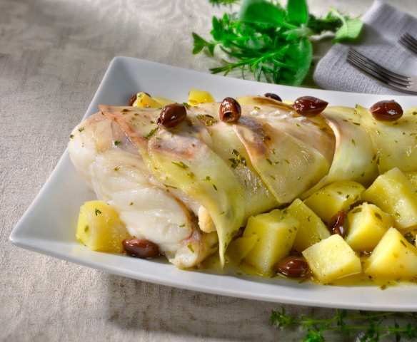 Coda di rospo al Varoma in crosta di patate