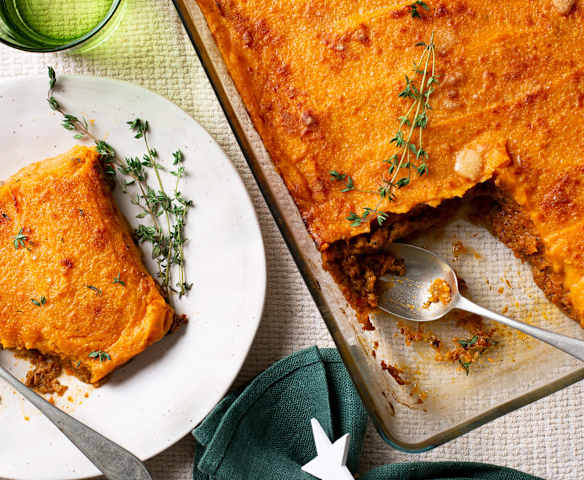 Shepherd's pie vegetariano con batatas Shepherd's pie vegetariano con batatas