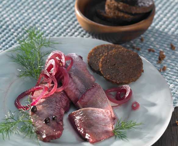 Matjesfilets in Rotweinsud Matjesfilets in Rotweinsud