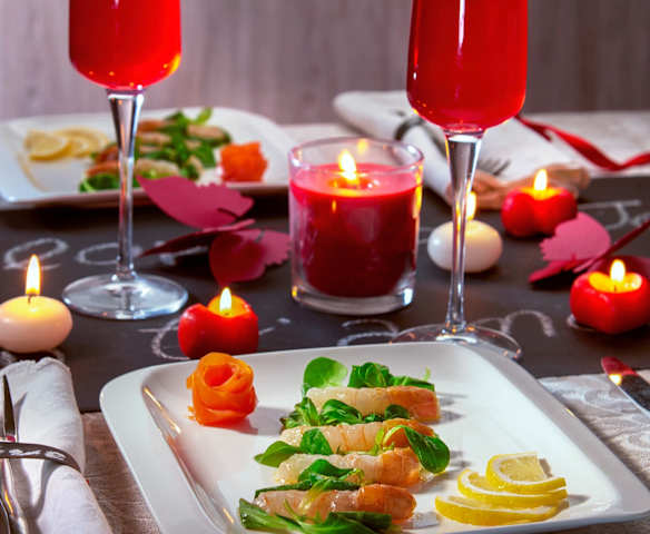 Cocktail di melagrana e scampi marinati (per 2 persone)