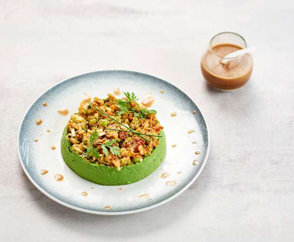 Guacamole de petits pois, tartare de légumes au citron vert (Pascal Favre d'Anne)
