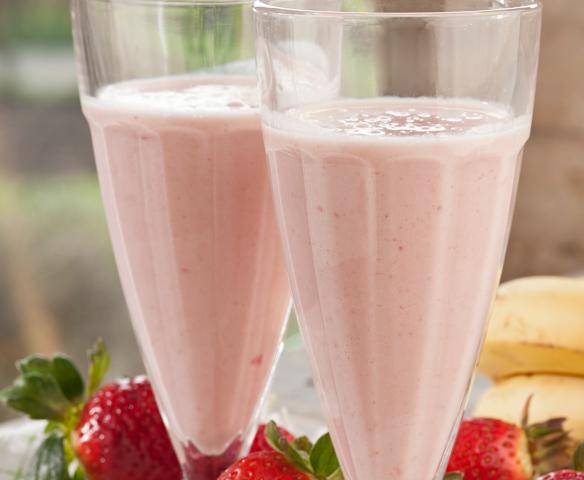 Zumo de fresones y plátano