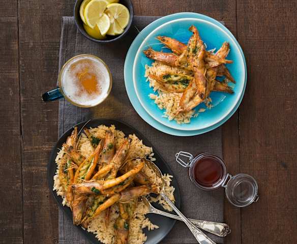 Chilli and garlic prawns