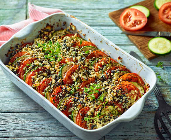 Zucchini-Tomaten-Gratin