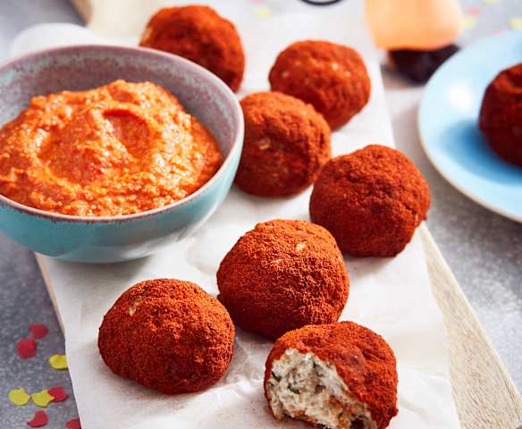 Geflügelfrikadellen mit Mandelsauce