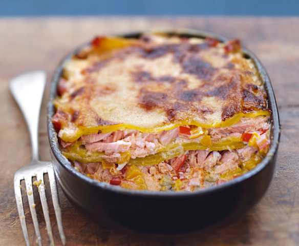 Lasagne au saumon et poivron Lasagne au saumon et poivron
