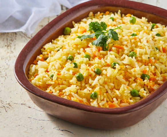 Arroz blanco con verduras