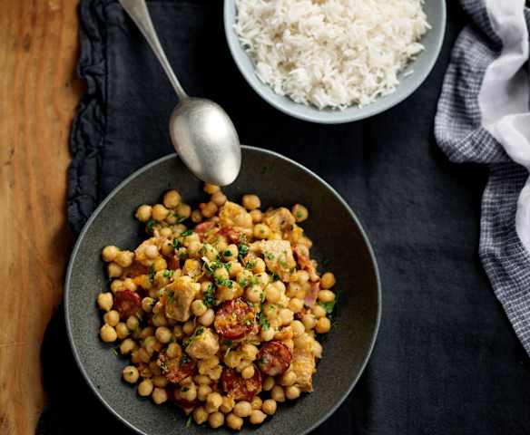 Guisado de porco com grão