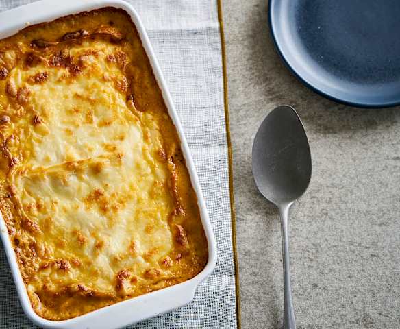 Lasanha de frango e tomate seco