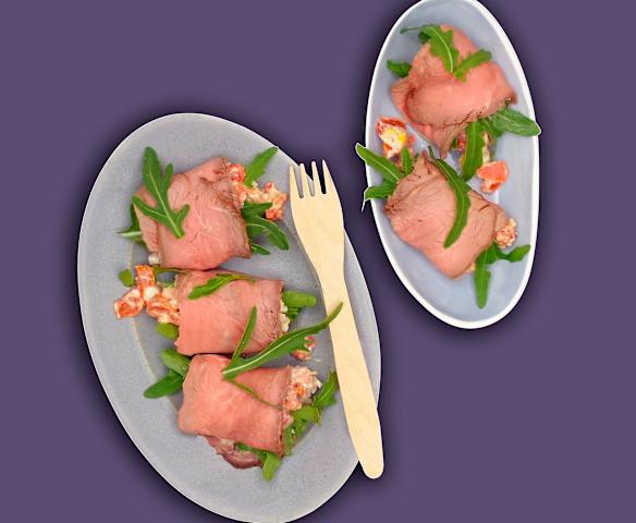 Gefüllte Roastbeef-Röllchen