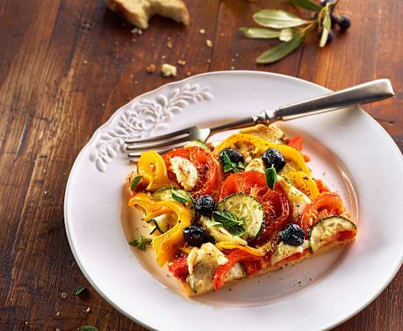 Zucchini-Paprika-Pfannkuchen vom Blech