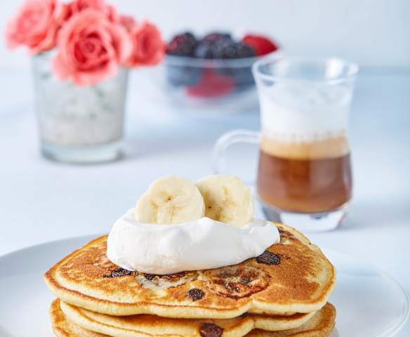 Hotcakes de plátano y chispas de chocolate