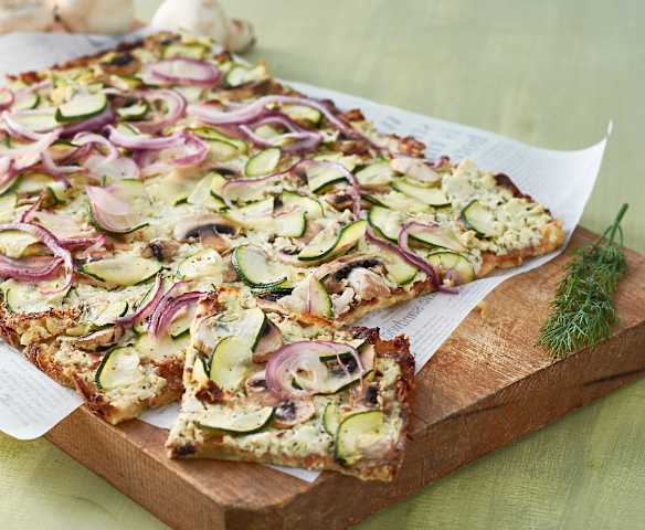 Kartoffel-Flammkuchen (pizza alsaciana de patata)