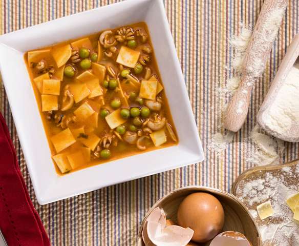 Quadrucci seppie e piselli