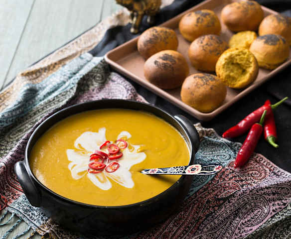 Indian spiced sweet potato soup