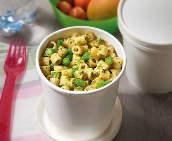 Tubettini al pesto con fagiolini e patate