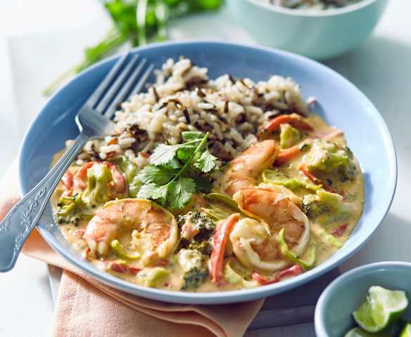 Thai-Garnelen-Curry mit Wildreis