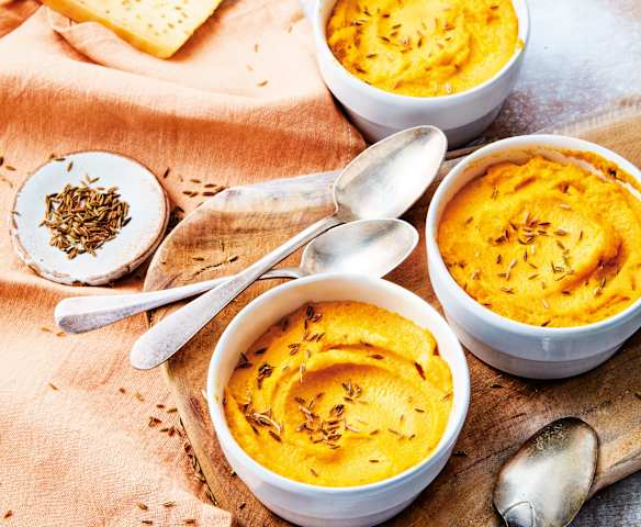 Flan de carotte, gouda et cumin Flan de carotte, gouda et cumin