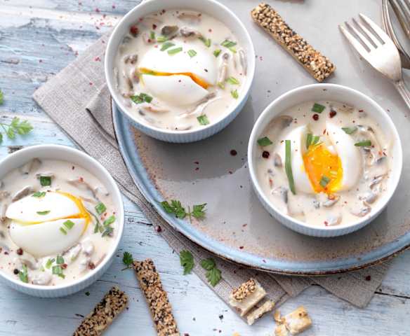 Œuf mollet, crème de champignon
