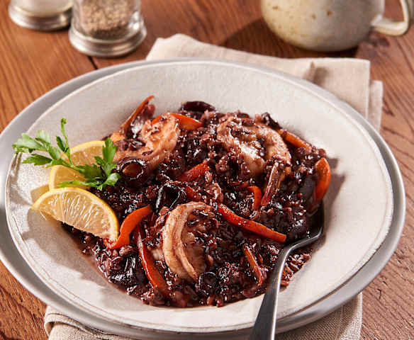 Black Rice Risotto with Mixed Seafood Black Rice Risotto with Mixed Seafood