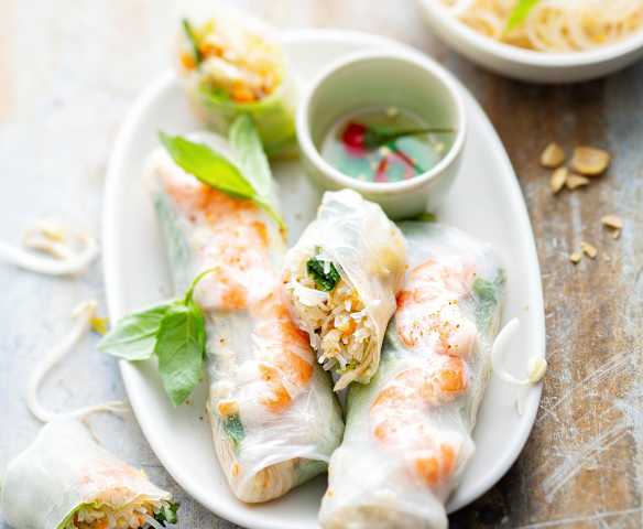 Rouleaux de printemps aux crevettes et au poisson