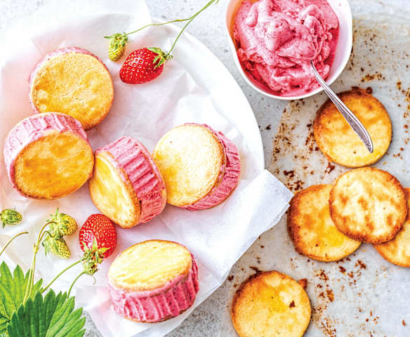 Biscuits glacés aux fraises