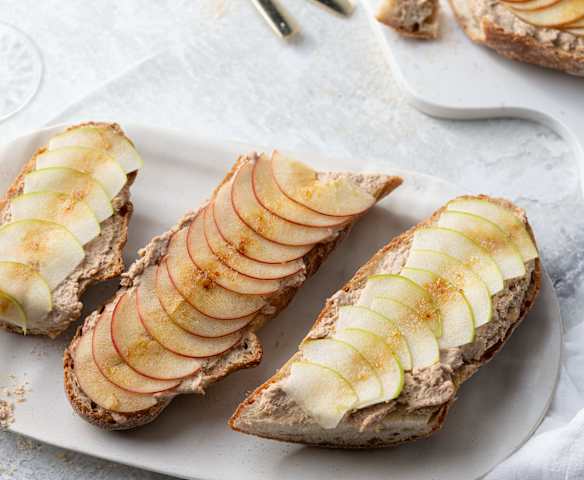 Duck Pâté and Caramelised Apple on Toasted Baguette