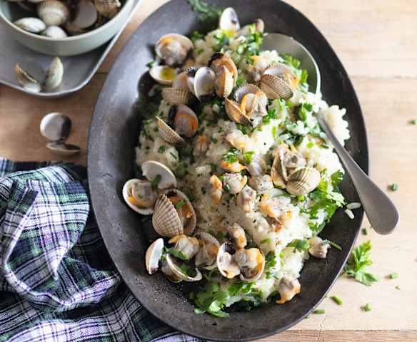Risotto aux herbes et aux coques Risotto aux herbes et aux coques