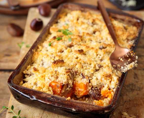 Crumble à la courge butternut et au comté