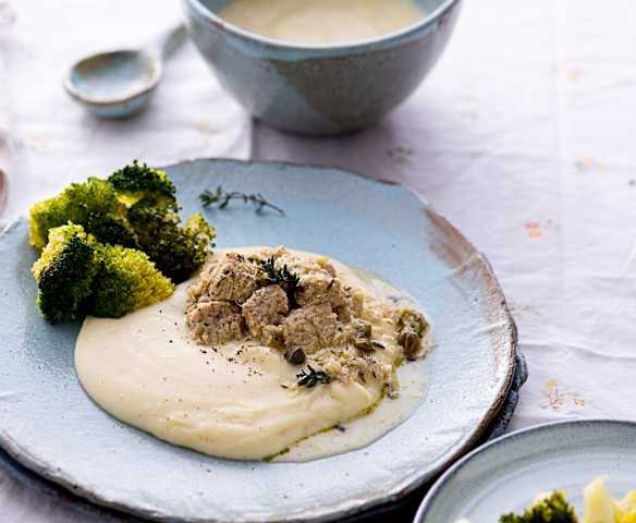Spezzatino di maiale, purè di verdure e broccoli (Bimby Friend)