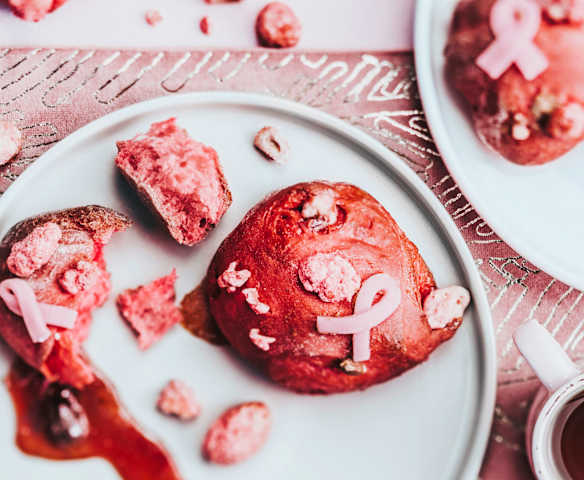 Petits pains aux pralines et chocolat roses