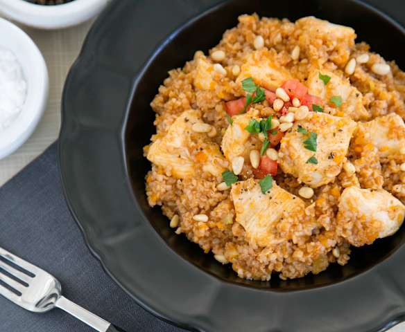 Chicken with bulgur and vegetables