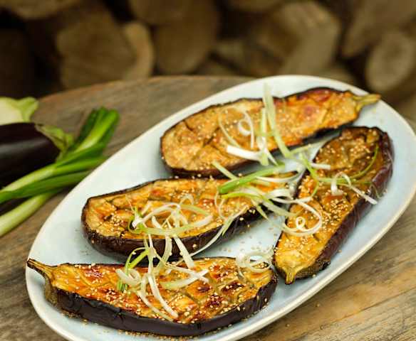Miso and Honey-roasted Aubergine