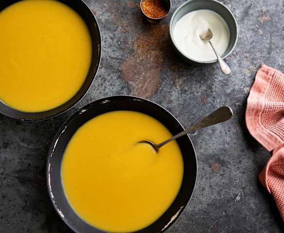 Sopa de cenoura e pera