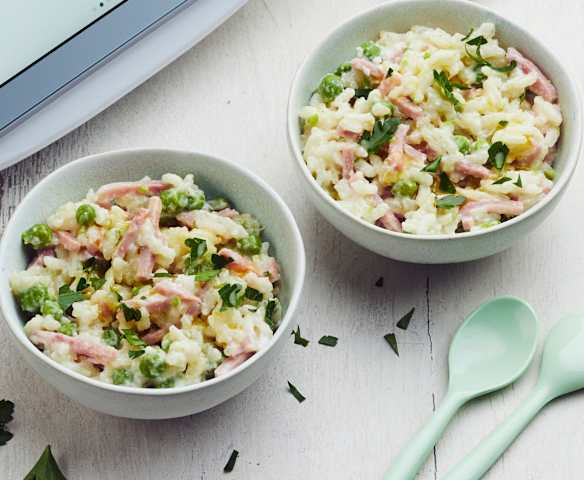 Risotto aux petits pois et au jambon Risotto aux petits pois et au jambon