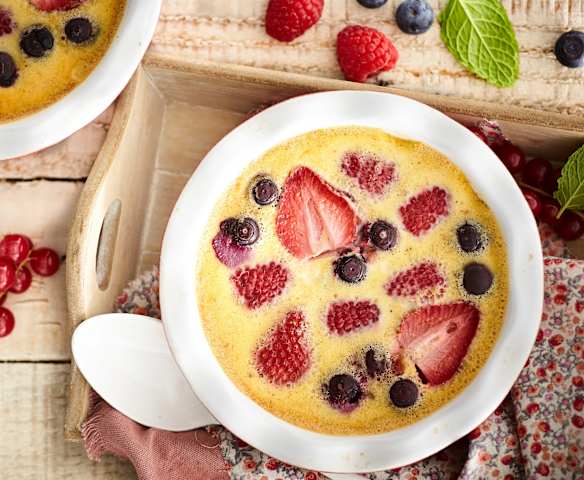 Flan aux fruits rouges