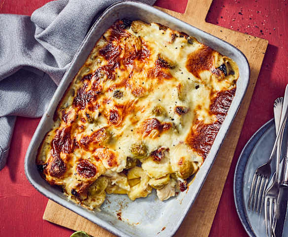 Rosenkohl-Tortellini-Auflauf