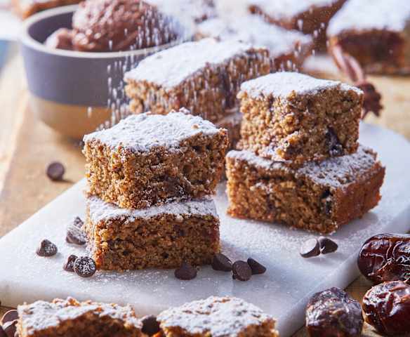 Barra de dátiles y chocolate sin gluten Barra de dátiles y chocolate sin gluten