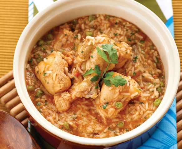 Arroz de frango com ervilhas