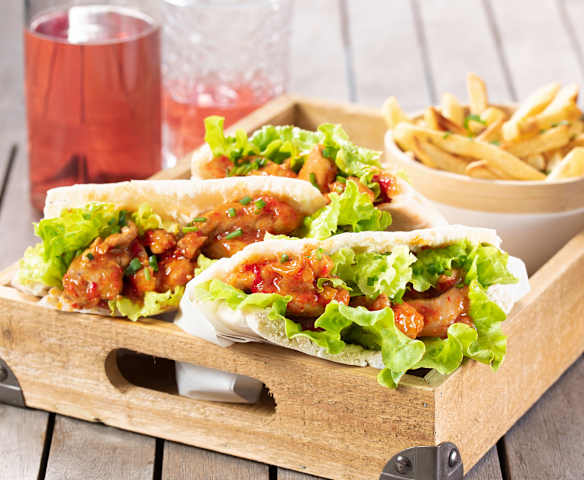 Pitas de pollo con verduras doradas Pitas de pollo con verduras doradas