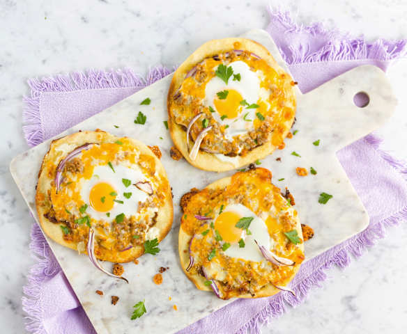 Breakfast Sausage Pizzas