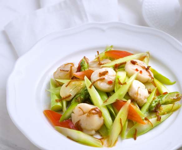 芦笋XO酱炒带子