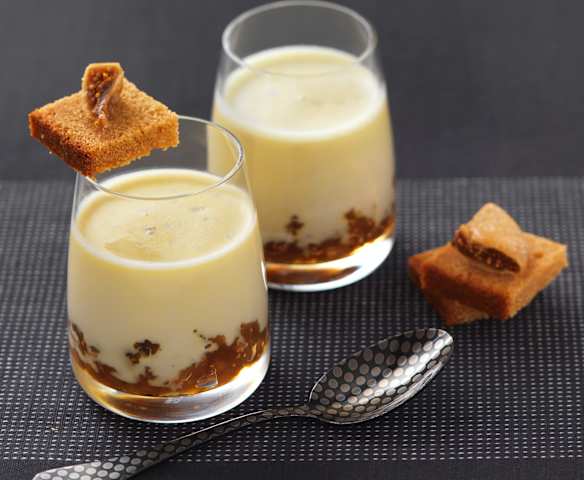 Foie gras en pannacotta et compotée figue-pomme