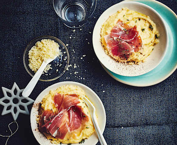 Polenta au beaufort et jambon ibérique