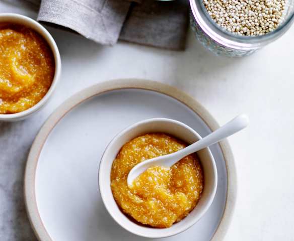 Papaya mango quinoa porridge (6-9 months)