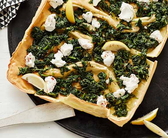 Spinatpfannkuchen vom Blech