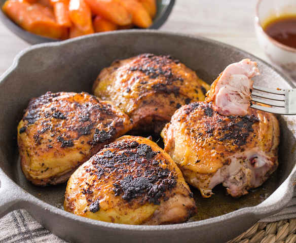 Pollo adobado con zanahorias glaseadas (Al vacío)