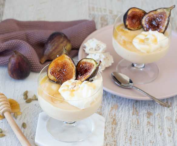 Figs with spiced custard and nougat cream (TM6) Figs with spiced custard and nougat cream (TM6)